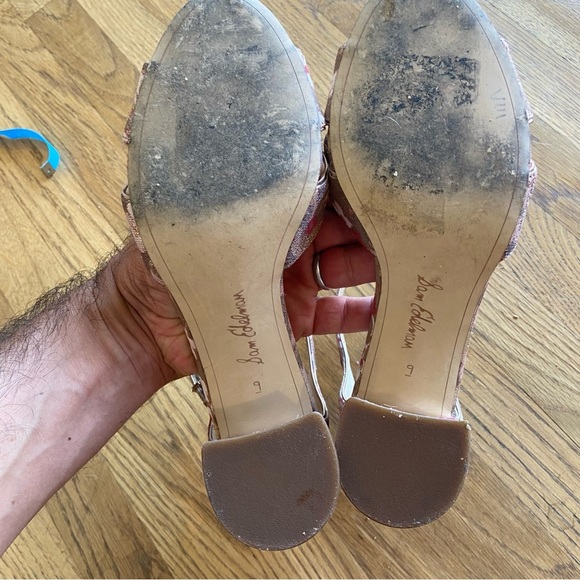 Sam Edelman Orlane Dusty Rose Sandals Block Heel Open Toe Women's Size 9m - Picture 8 of 16